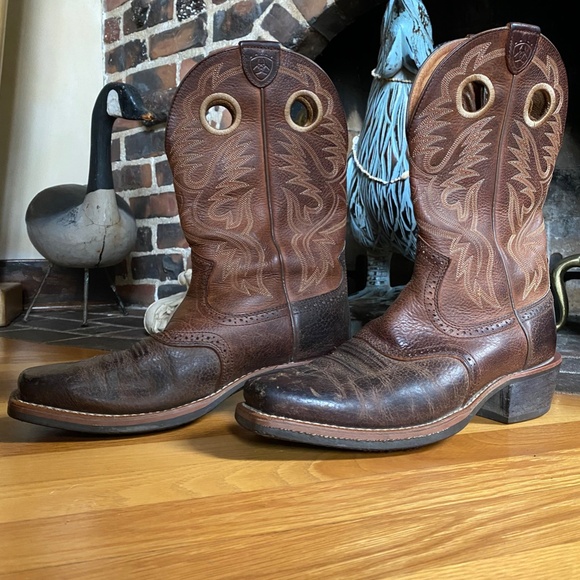 Men's Ariat Leather Western Cowboy Boots 10 D - Picture 2 of 16